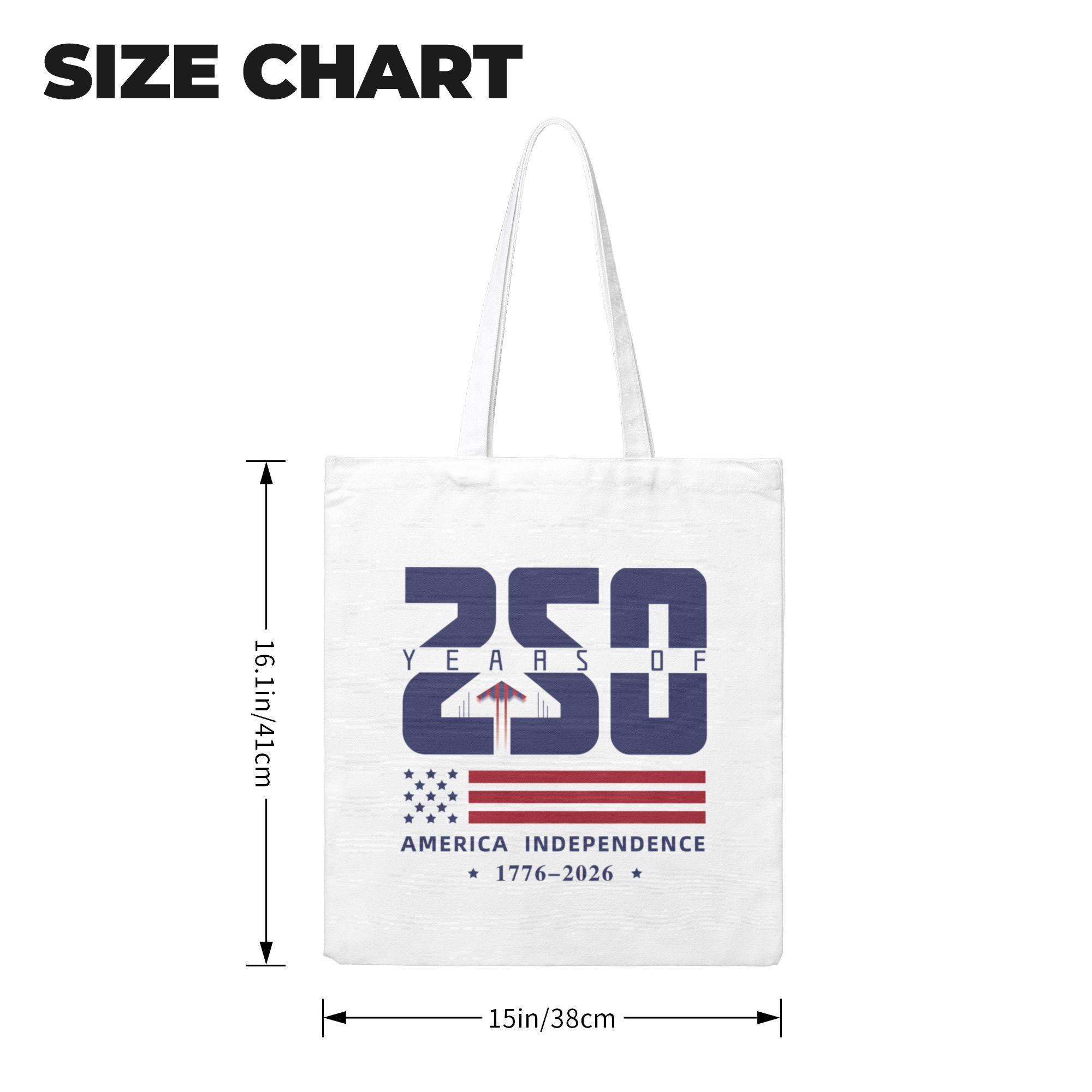 Rush Order - America 250 12 oz Canvas Tote Bag- 250 years