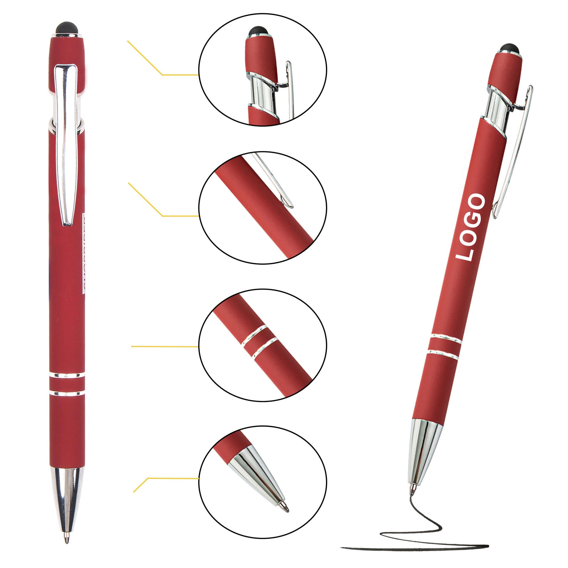 Metal Click Pearl Stylus Pen