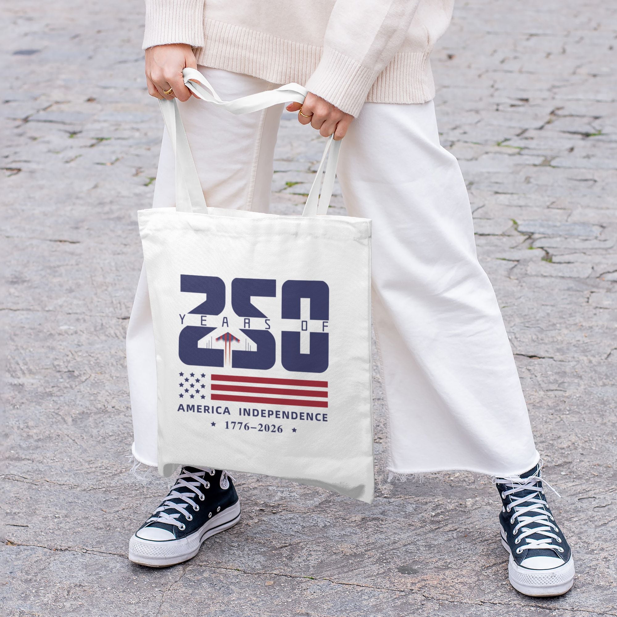 Rush Order - America 250 12 oz Canvas Tote Bag- 250 years