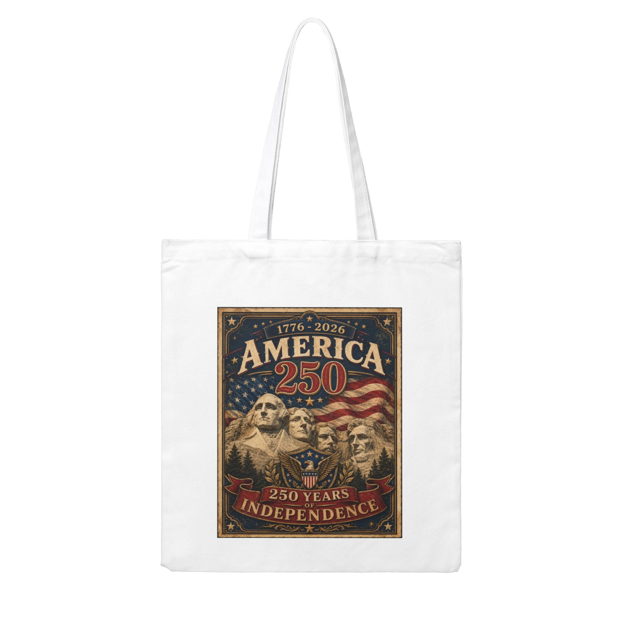 Rush Order - America 250 12 oz Canvas Tote Bag - Mount Rushmore
