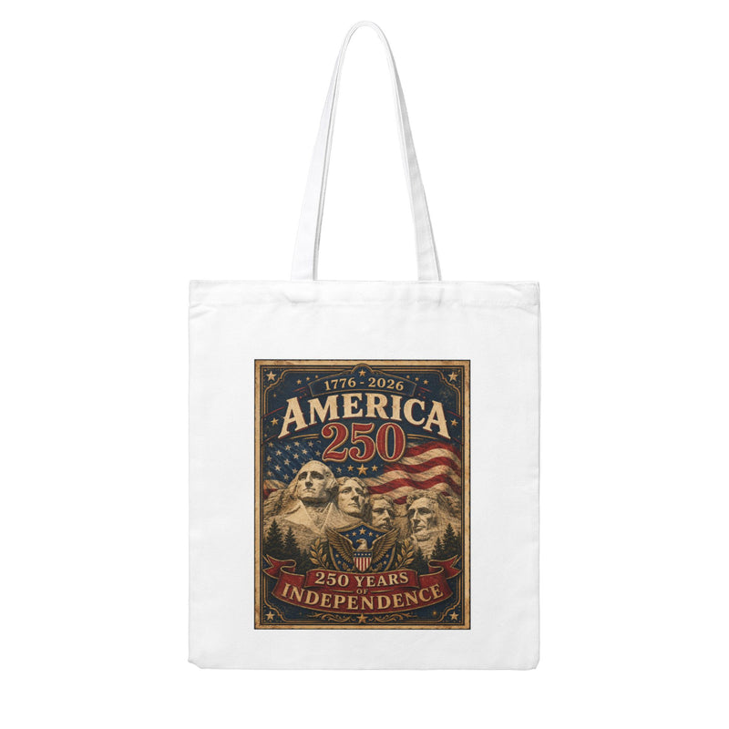 Rush Order - America 250 12 oz Canvas Tote Bag - Mount Rushmore