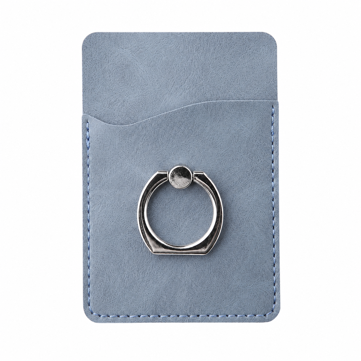 PU card holder with metal ring phone stand