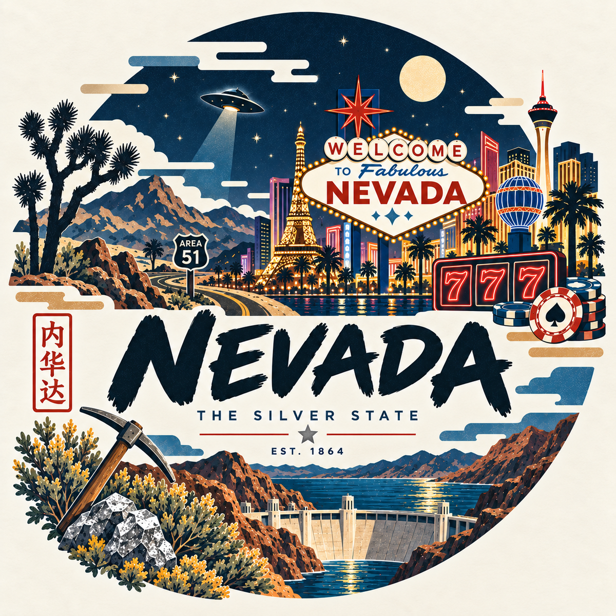 Illusion x American Hometowns-50 States Collection: Nevada T-Shirt