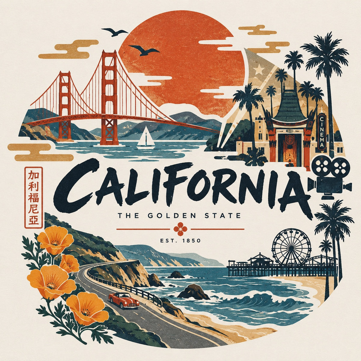 Illusion x American Hometowns-50 States Collection: California T-Shirt