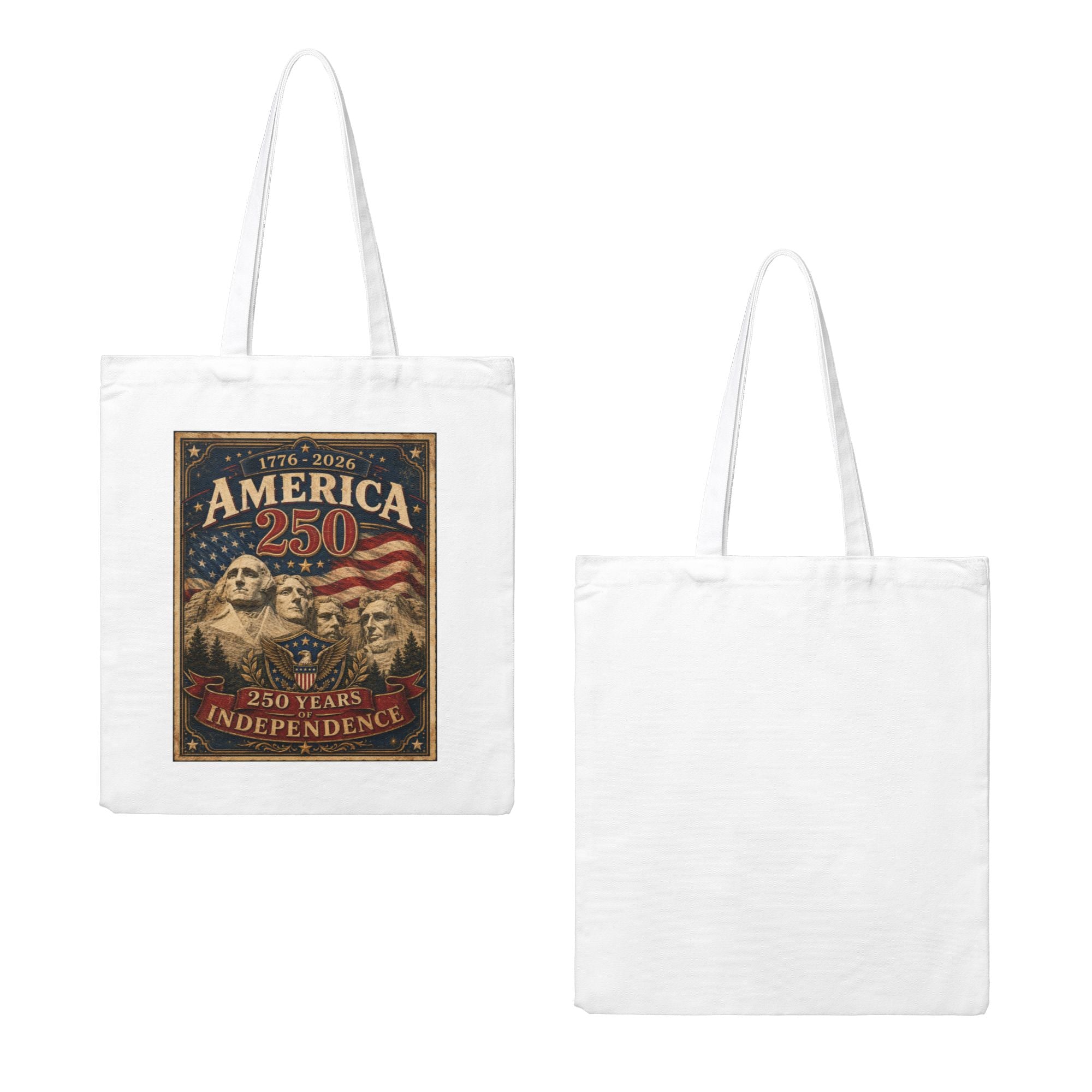 Rush Order - America 250 12 oz Canvas Tote Bag - Mount Rushmore
