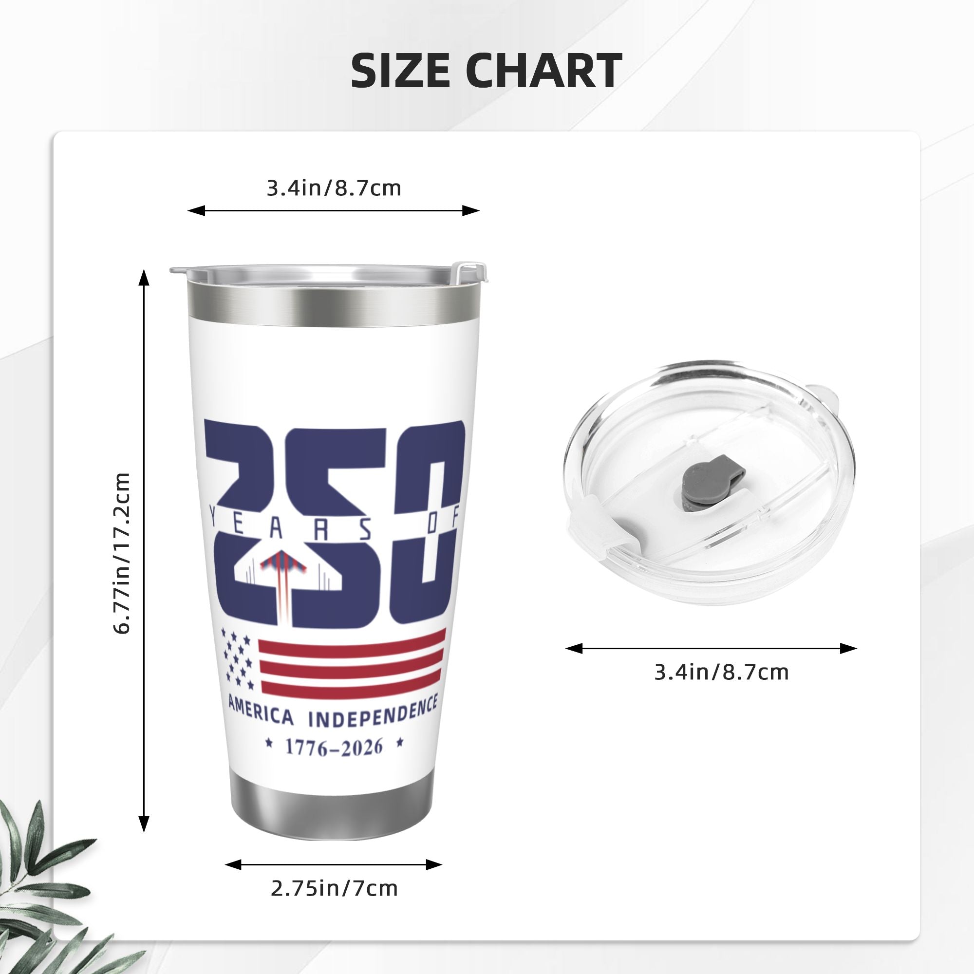 Rush Order - America 250 20 oz Car Tumbler