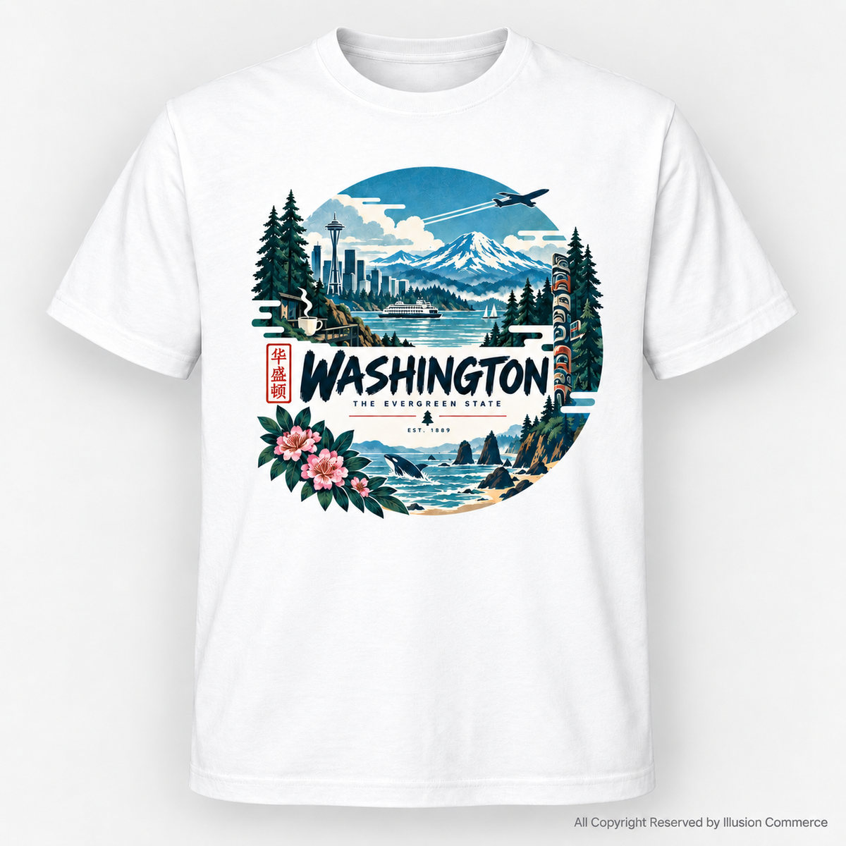 Illusion x American Hometowns-50 States Collection: Washington T-Shirt
